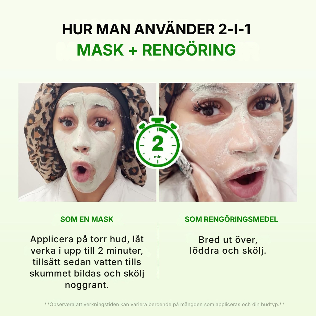 Selivo® Porengöring med grön tomat | Cardi B:s lermaskrengöring för djuprengöring av porer och porförminskning, kontroll av pormaskar och talg, mild ansiktstvätt för kvinnor, koreansk hudvård