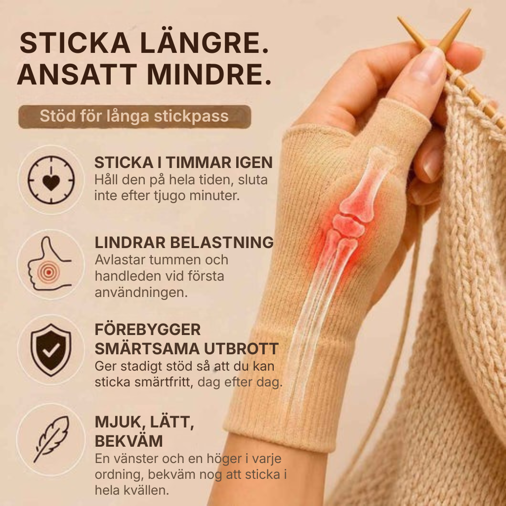 GreppLätt® Handskar med tumstöd – 1 par