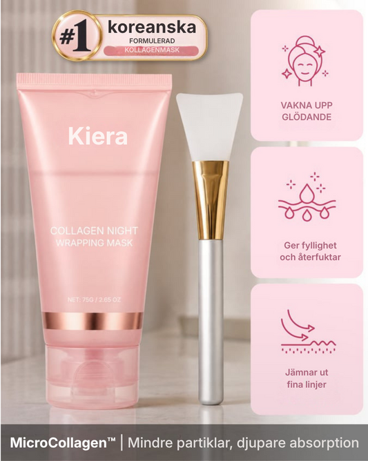 Kiera® Kollagenmask för natten | Din hudvårdsrutin som ger glöd över natten