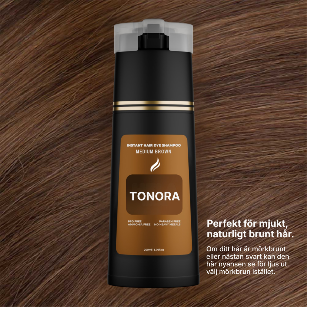 Tonora® | PPD-fritt schampo för grått hår – täcker grått hår på 5–10 minuter hemma