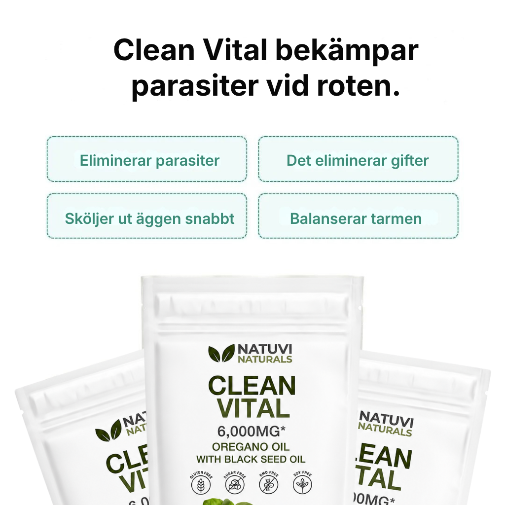 Clean Vital® | Avancerad 2-in-1 Dual Parasite Formula för naturlig kroppsrengöring, energi och dagligt välbefinnande