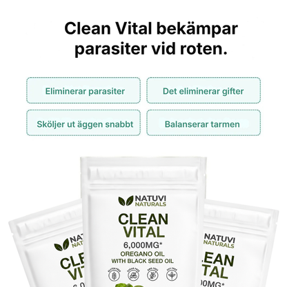 Clean Vital® | Avancerad 2-in-1 Dual Parasite Formula för naturlig kroppsrengöring, energi och dagligt välbefinnande