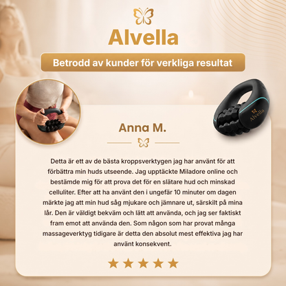 Alvella® | Automatisk djupvävnadsmassager för celluliter på lår, ben, armar och sätesmuskler