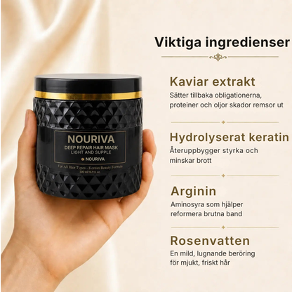 Nouriva® | Koreansk hårinpackning med kaviar — 3-stegs återuppbyggnad