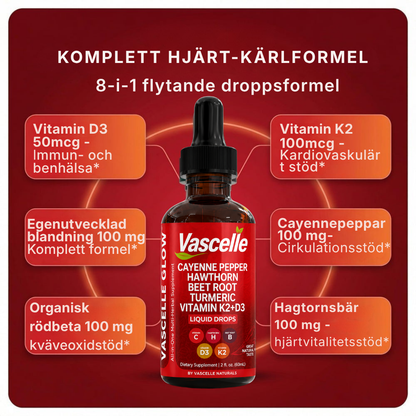 Vascelle® | Droppar som främjar blodflöde, cirkulation och hjärthälsa