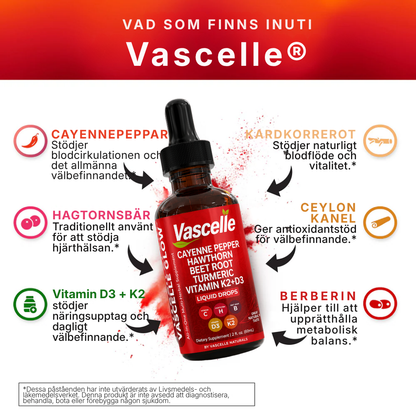 Vascelle® | Droppar som främjar blodflöde, cirkulation och hjärthälsa