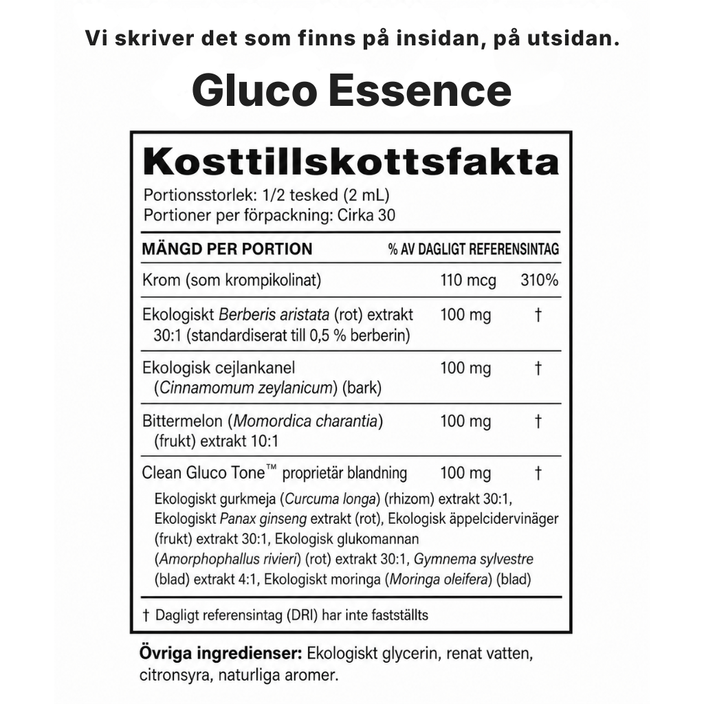Gluco Essence® | Flytande kosttillskott för blodsocker och ämnesomsättning