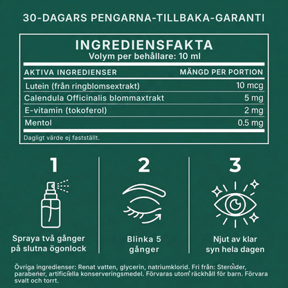 Oculelle® Lutein ögonspray | avancerat dagligt stöd för synen, gula fläcken och ögonkomfort