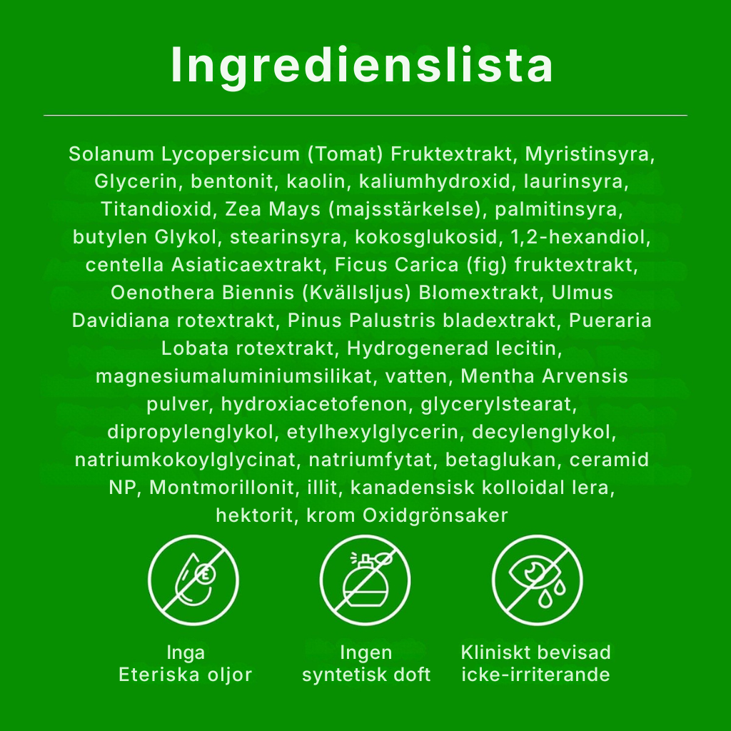 Selivo® Porengöring med grön tomat | Cardi B:s lermaskrengöring för djuprengöring av porer och porförminskning, kontroll av pormaskar och talg, mild ansiktstvätt för kvinnor, koreansk hudvård