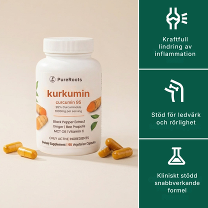 PureRoots® | Kurkumin-kapslar (1000 mg)