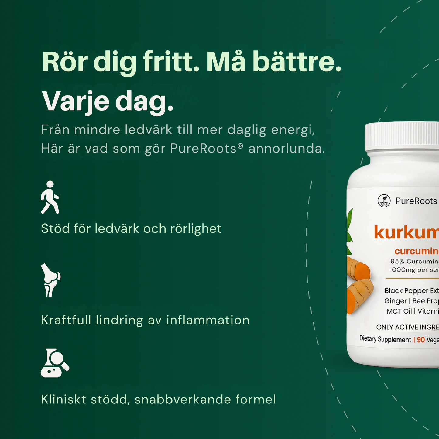 PureRoots® | Kurkumin-kapslar (1000 mg)