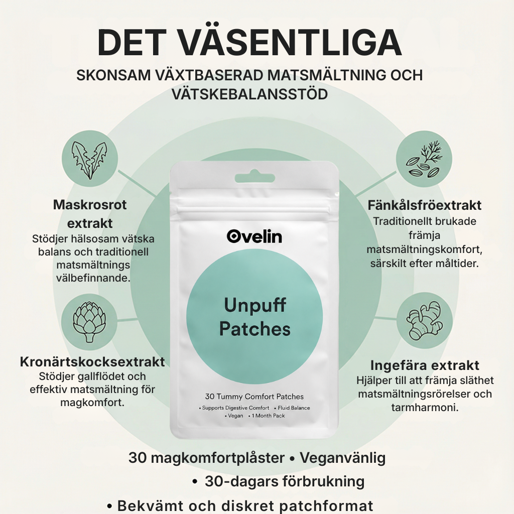 Ovelin® Unpuff-plåster | naturligt stöd för bättre humör, ökat fokus och motivation