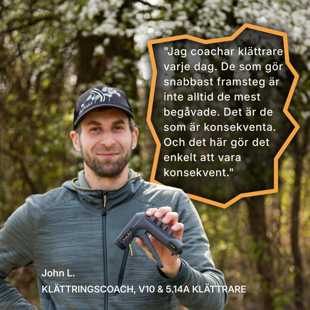 GreppMax® | Professionell fingertränare för klättrare – justerbart greppverktyg för starkare fingrar och underarmar