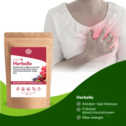 Herbelle® | Drick vårt te för att stödja hjärtats hälsa – säg hejdå till blodtryckstoppar!