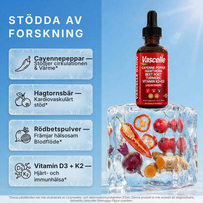Vascelle® | Droppar som främjar blodflöde, cirkulation och hjärthälsa