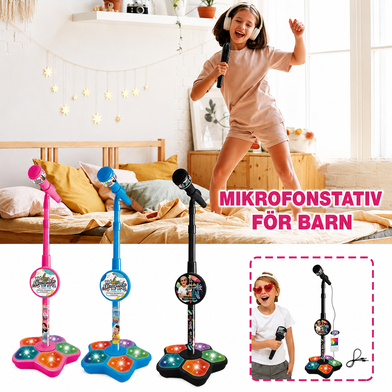 MusikStund® | Karaokemikrofon för barn att sjunga med till