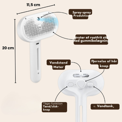 Silkepels® Steami Pro | Professionell pälsvårdsborste för husdjur